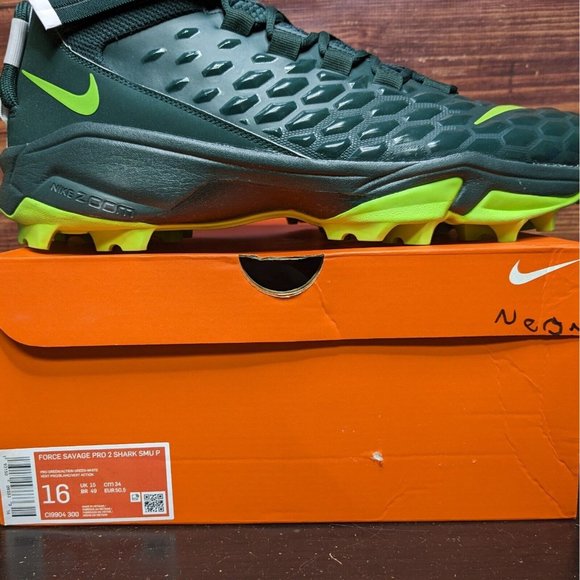 Nike Force Savage Pro 2 Mid Shark Men\'s 16 Michigan State PE football cleats